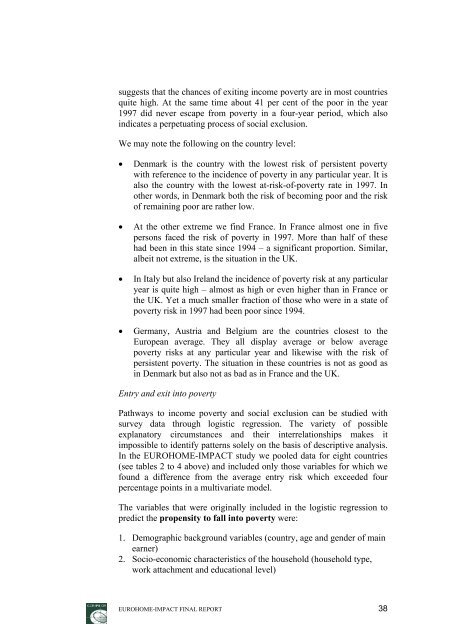 The Housing Dimension of Welfare Reform - the ICCR