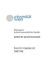 2007/2008 - Institut für Sprachwissenschaft - Universität Wien