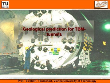 Geological prediction for TBM- tunnels