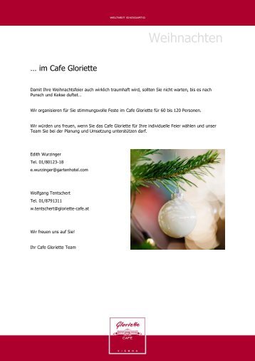 Wiehnachten im Cafe Gloriette.pdf - Gartenhotel Altmannsdorf