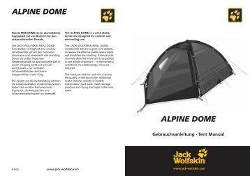 Das ALPINE DOME ist ein sturmstabiles Kuppelzelt ... - Jack Wolfskin