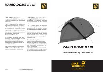 VARIO DOME II / III are lightweight, free- standing REAL DOME tents ...