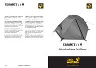 TERMITE I/ II are compact, free-standing ... - JACK WOLFSKIN