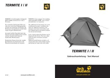 TERMITE I/ II are compact, free-standing ... - JACK WOLFSKIN