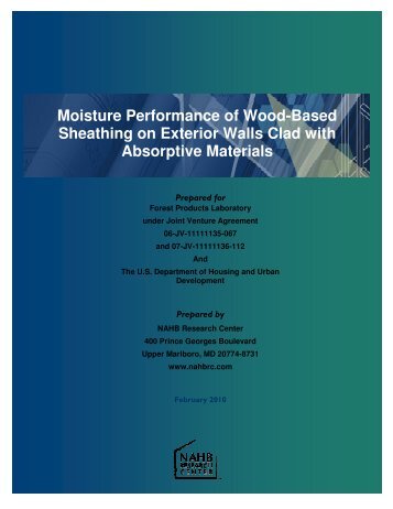 Moisture Performance of Wood-Based Sheathing on Exterior Walls ...