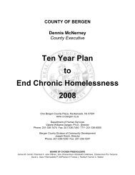 TEN Year Plan to End Homelessness - Bergen County