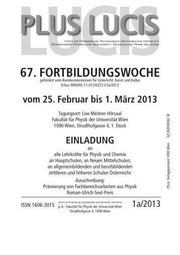 Programm der Fortbildungswoche 2013 - VFPC - Universität Wien