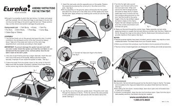 ASSEMBLY INSTRUCTIONS FOR THE TITAN TENT: - Eureka Tent