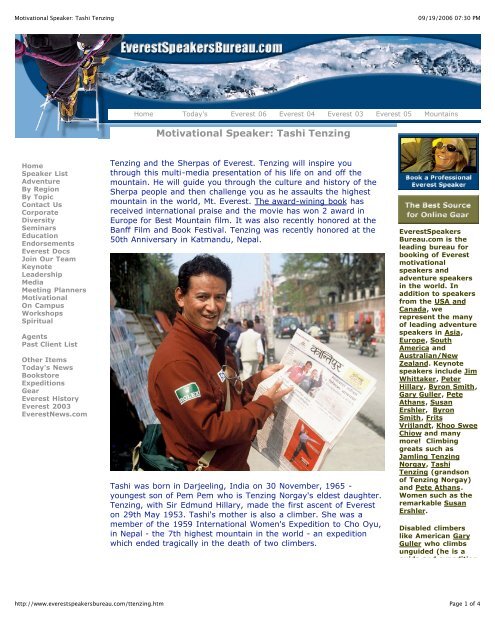 Livre Tenzing Et Les Sherpas De L'Everest - Tashi Tenzing, Judy Tenzing - Broché