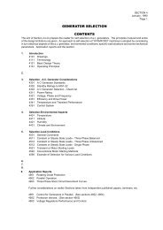 GENERATOR SELECTION CONTENTS - Diesel Generator