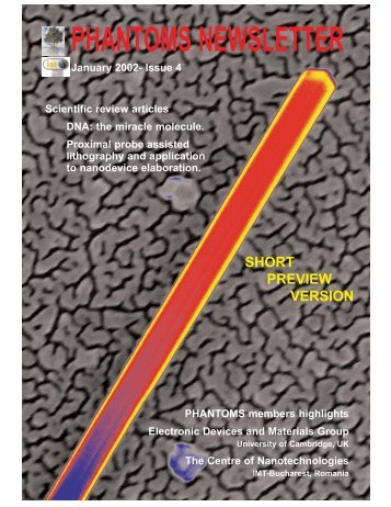 IST/FET Phantoms Newsletter - Carbon Nanotubes at Cambridge