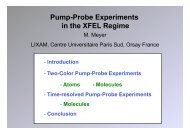 Pump-Probe Experiments in the XFEL Regime