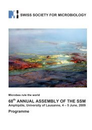 68 annual assembly of the ssm - Swiss Society for Microbiology