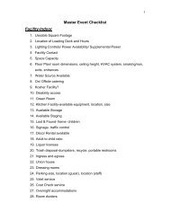 Master Event Checklist