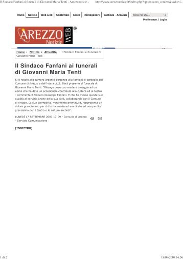 Ai funerali di Giovanni Maria Tenti - Vai alla HOME PAGE - Comune ...