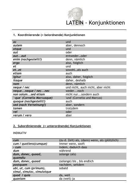 LATEIN - Konjunktionen - Tauerngold