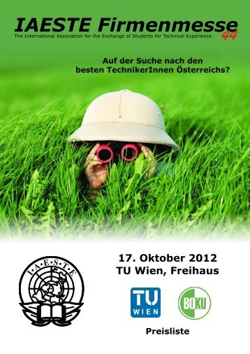 17. Oktober 2012 TU Wien, Freihaus - IAESTE Firmenportal