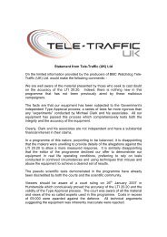 Statement from Tele-Traffic (UK) Ltd On the limited information ...