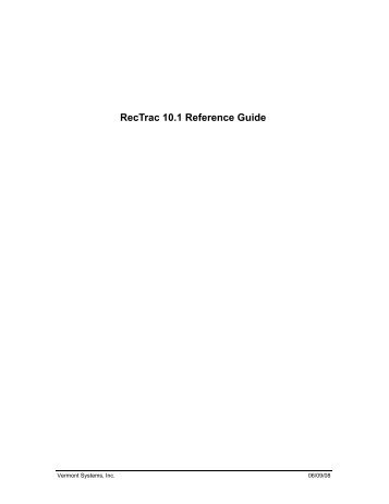 RecTrac 10.1 Reference Guide