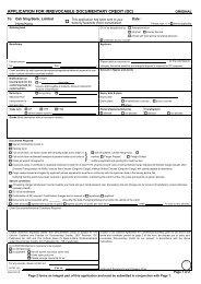 Application for Irrevocable Documentary Credit (DC)