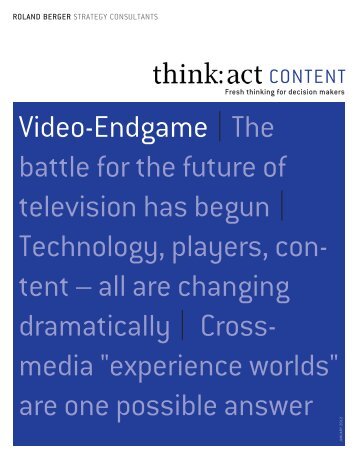 Video-endgame |the battle for the future of television has begun ...