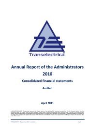 Annual Report of the Administrators 2010 - Transelectrica