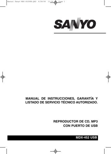 Sanyo MCD-X208 MP3.QXD - Sanyo.com.ar