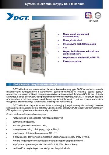 System Telekomunikacyjny DGT Millenium - teletronic