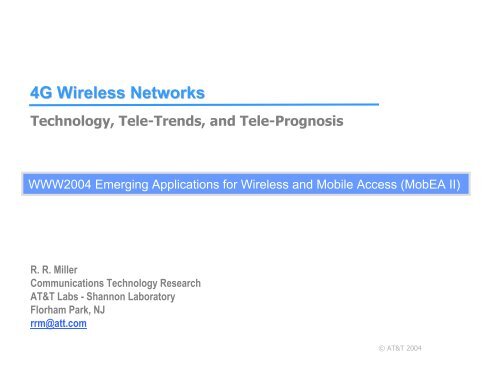 4G Wireless Networks - AT&T Labs Research