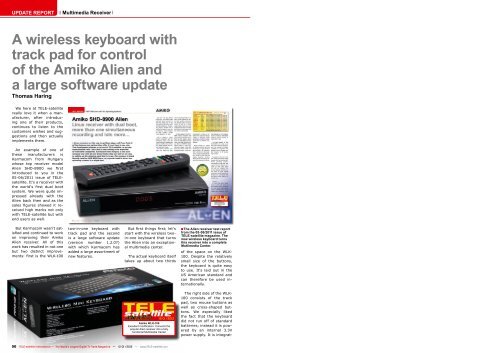 Amiko WLK-100 Two-in-One Wireless Keyboard - TELE-satellite ...