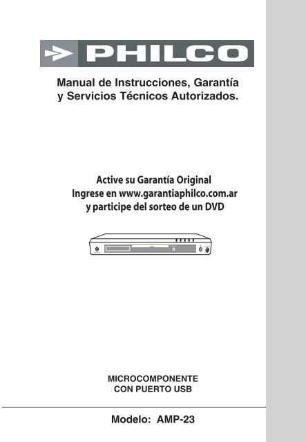 Manual de Instrucciones, Garantía y Servicios Técnicos  - Philco
