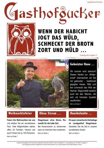 Wenn der HabicHt jogt das Wüld, scHmeckt der brotn zort und müld ...