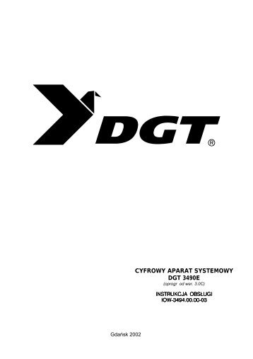 Aparat systemowy DGT3490C - instr. obsługi - teletronic