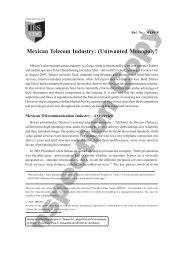 Mexican Telecom Industry (Un)wanted Monopoly - Case Studies