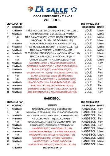 JOGOS INTERSÉRIES - Portal La Salle