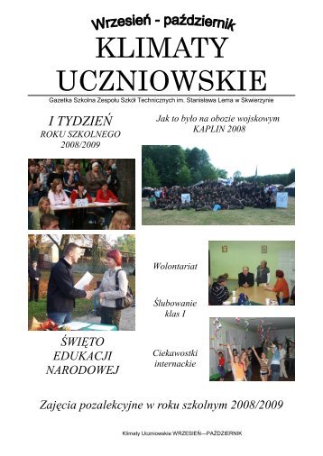 KLIMATY UCZNIOWSKIE - Zespół Szkół Technicznych w Skwierzynie