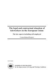 The legal and contractual situation of teleworkers in the ... - Eurofound