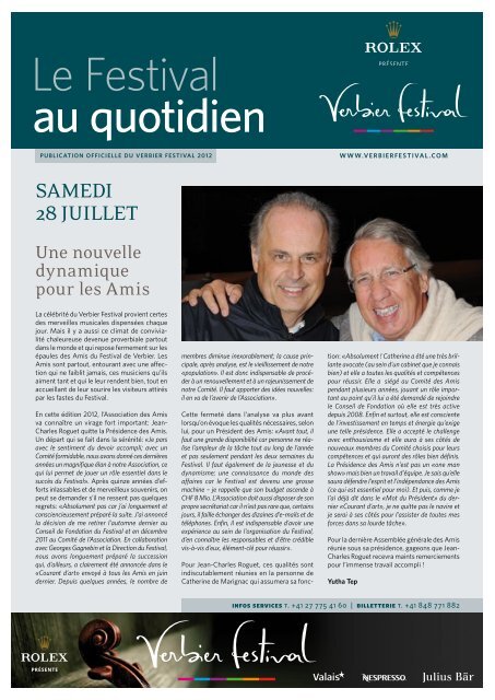 Le Festival au quotidien - Verbier Festival