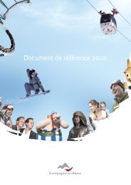 Document de référence 2010 - Compagnie des Alpes