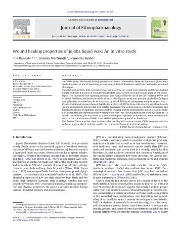 Wound healing properties of jojoba liquid wax: An in vitro study