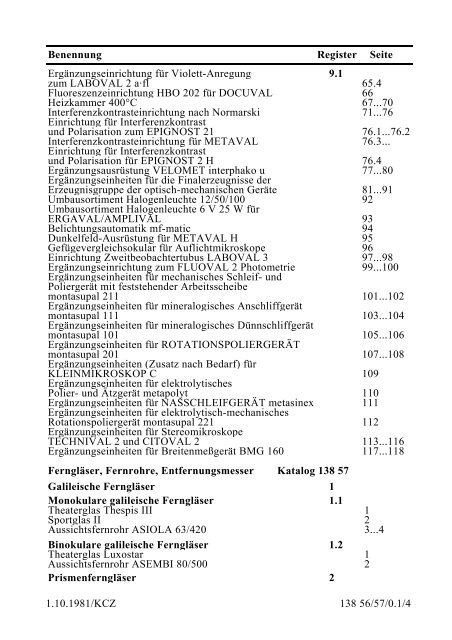 ZAK Ausgabe 1981 O - Optik-Online