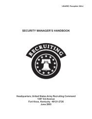 SECURITY MANAGER'S HANDBOOK - USAREC - U.S. Army