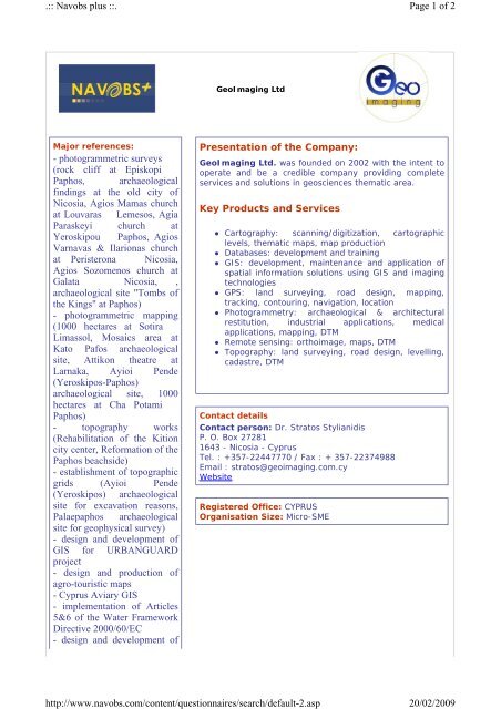 NAVOBSPLUS catalogue - European BIC Network