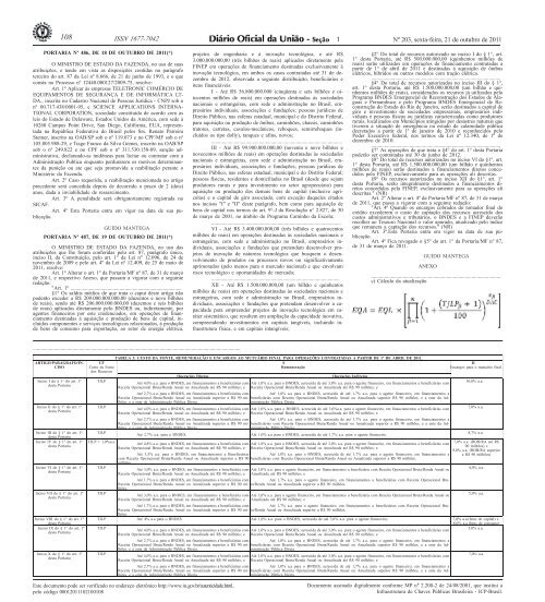 Download da portaria e o anexo em PDF - Ministério da Fazenda