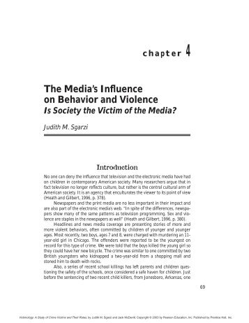 The Media's Influence on Behavior and Violence - Pearson
