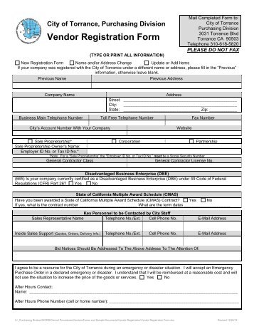 vendor registration form in word format major magdalene vendor registration form format