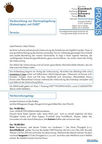 mit Fleet - nach 10 - Gastroenterologie Leverkusen