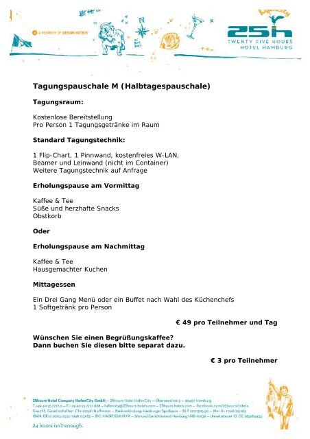 Tagungspauschalen 25hours Hotel hafenCity!.docx - 25hours Hotels