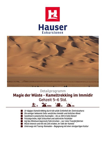 Magie der Wüste - Kameltrekking im Immidir - Hauser exkursionen