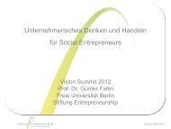 Unternehmerisches Denken und Handeln für Social Entrepreneurs